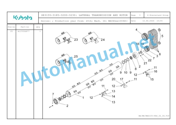 Kubota SE3155-3185-3200-3230 Parts Manual PDF 3 Kubota SE3155-3185-3200-3230 Parts Manual PDF-3