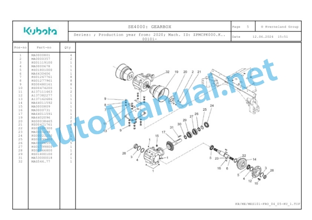 Kubota SE4000 Parts Manual PDF 3 Kubota SE4000 Parts Manual PDF-3