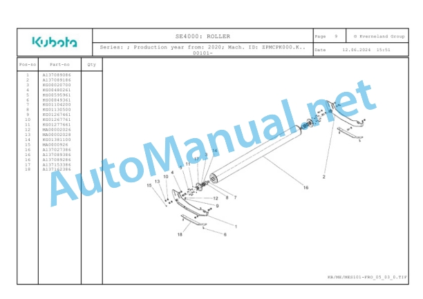 Kubota SE4000 Parts Manual PDF 4 Kubota SE4000 Parts Manual PDF-4
