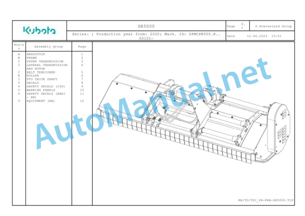Kubota SE5000 Parts Manual PDF 2 Kubota SE5000 Parts Manual PDF-2