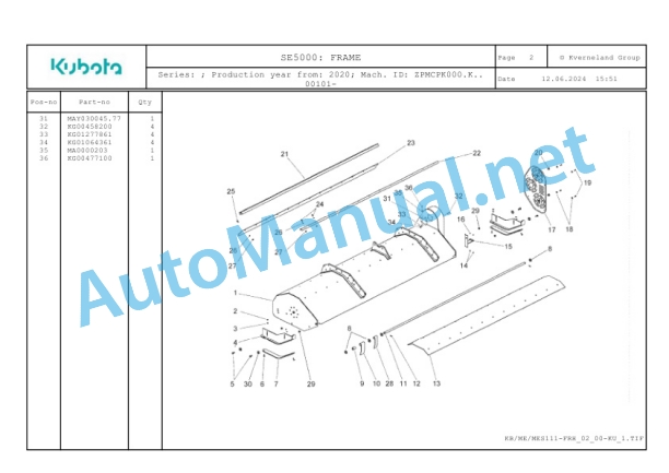 Kubota SE5000 Parts Manual PDF 3 Kubota SE5000 Parts Manual PDF-3