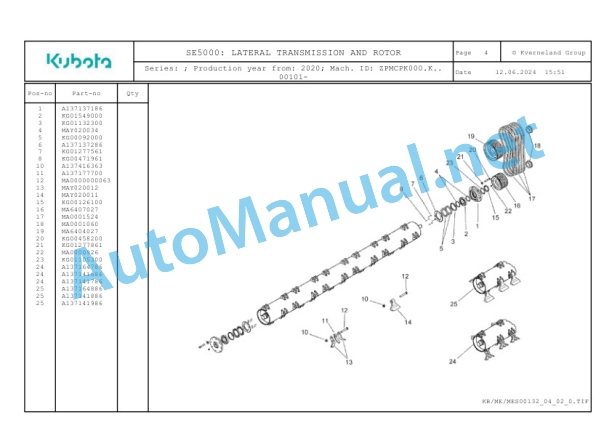 Kubota SE5000 Parts Manual PDF 4 Kubota SE5000 Parts Manual PDF-4