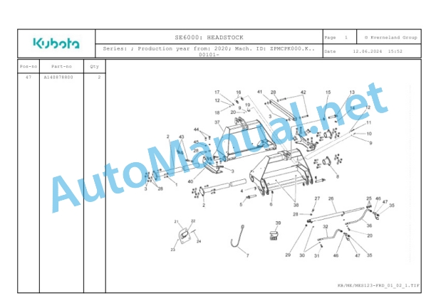 Kubota SE6000 Parts Manual PDF 3 Kubota SE6000 Parts Manual PDF-3