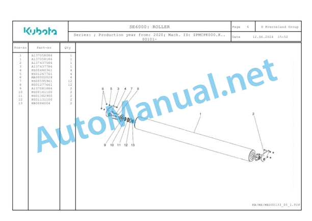 Kubota SE6000 Parts Manual PDF 5 Kubota SE6000 Parts Manual PDF-5