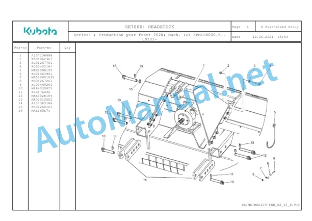 Kubota SE7000 Parts Manual PDF 2 Kubota SE7000 Parts Manual PDF-2