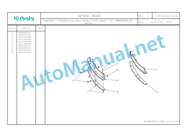 Kubota SE7000 Parts Manual PDF 3 Kubota SE7000 Parts Manual PDF-3