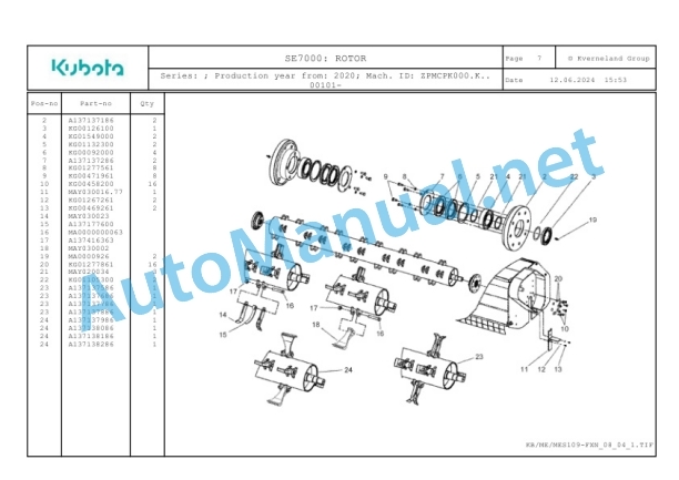 Kubota SE7000 Parts Manual PDF 4 Kubota SE7000 Parts Manual PDF-4