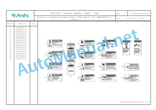 Kubota SE7000F Parts Manual PDF 5 Kubota SE7000F Parts Manual PDF-5