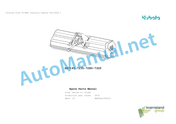 Kubota SE7195-7235-7280-7320 Parts Manual PDF 1 Kubota SE7195-7235-7280-7320 Parts Manual PDF