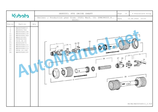 Kubota SE8000 Parts Manual PDF 5 Kubota SE8000 Parts Manual PDF-5