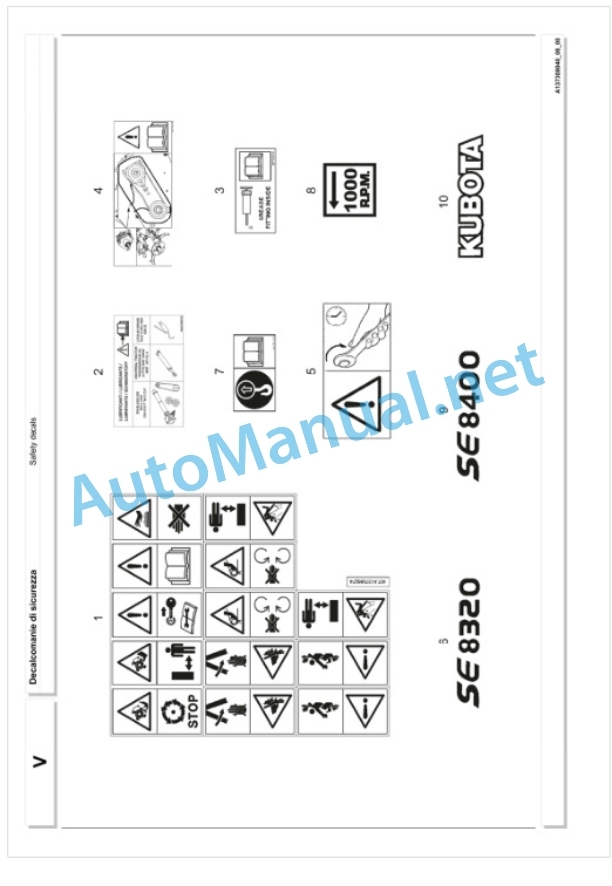 Kubota SE8320-8400 Parts Manual PDF 5 Kubota SE8320-8400 Parts Manual PDF-5