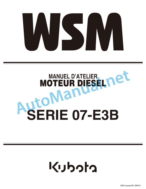 Kubota Series 07-E3B Diesel Engine Workshop Manual PDF