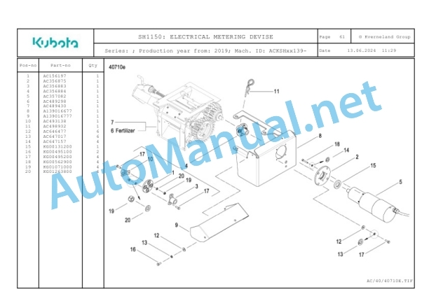 Kubota SH1150 Parts Manual PDF 3 Kubota SH1150 Parts Manual PDF-3