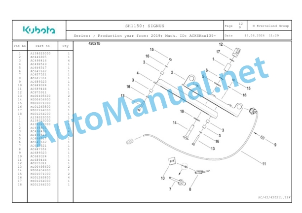 Kubota SH1150 Parts Manual PDF 5 Kubota SH1150 Parts Manual PDF-5