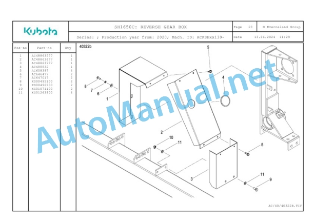 Kubota SH1650C Parts Manual PDF 2 Kubota SH1650C Parts Manual PDF-2