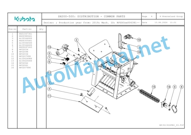 Kubota SH200-500 Parts Manual PDF 2 Kubota SH200-500 Parts Manual PDF-2