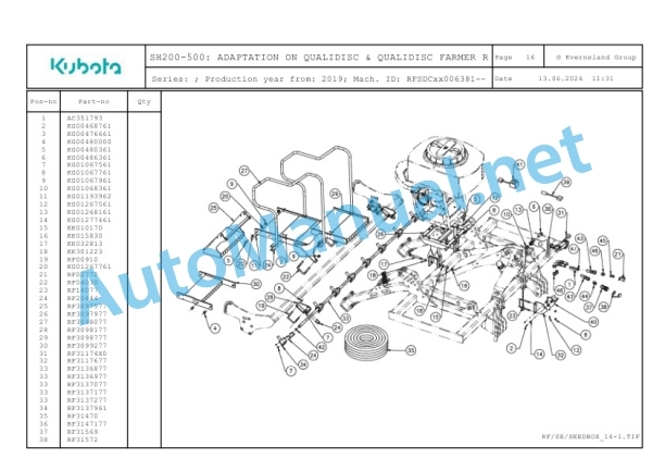 Kubota SH200-500 Parts Manual PDF 4 Kubota SH200-500 Parts Manual PDF-4