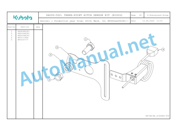 Kubota SH200-500 Parts Manual PDF 5 Kubota SH200-500 Parts Manual PDF-5