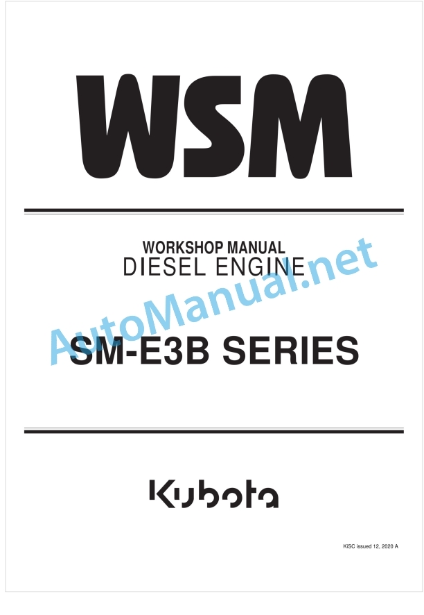 Kubota SM-E3B Series Diesel Engine Workshop Manual PDF