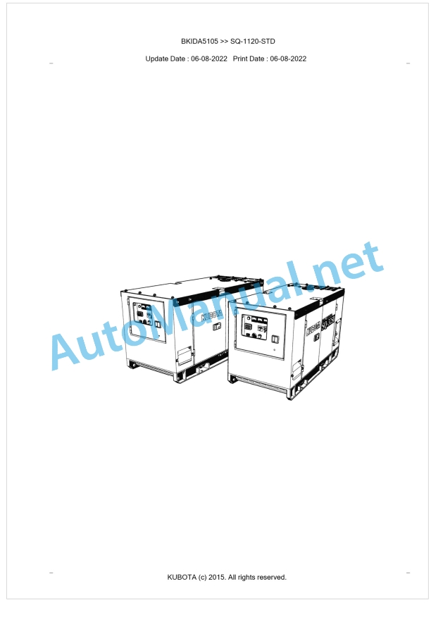 Kubota SQ-1120-STD Parts Manual PDF BKIDA5105 1 Kubota SQ-1120-STD Parts Manual PDF BKIDA5105