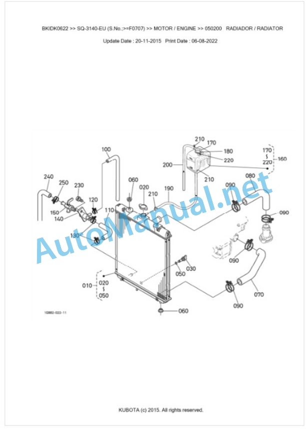 Kubota SQ-3140-EU Parts Manual PDF BKIDK0622 4 Kubota SQ-3140-EU Parts Manual PDF BKIDK0622-4
