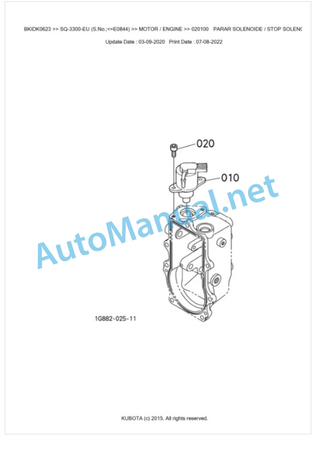 Kubota SQ-3300-EU Parts Manual PDF BKIDK0623 2 Kubota SQ-3300-EU Parts Manual PDF BKIDK0623-2