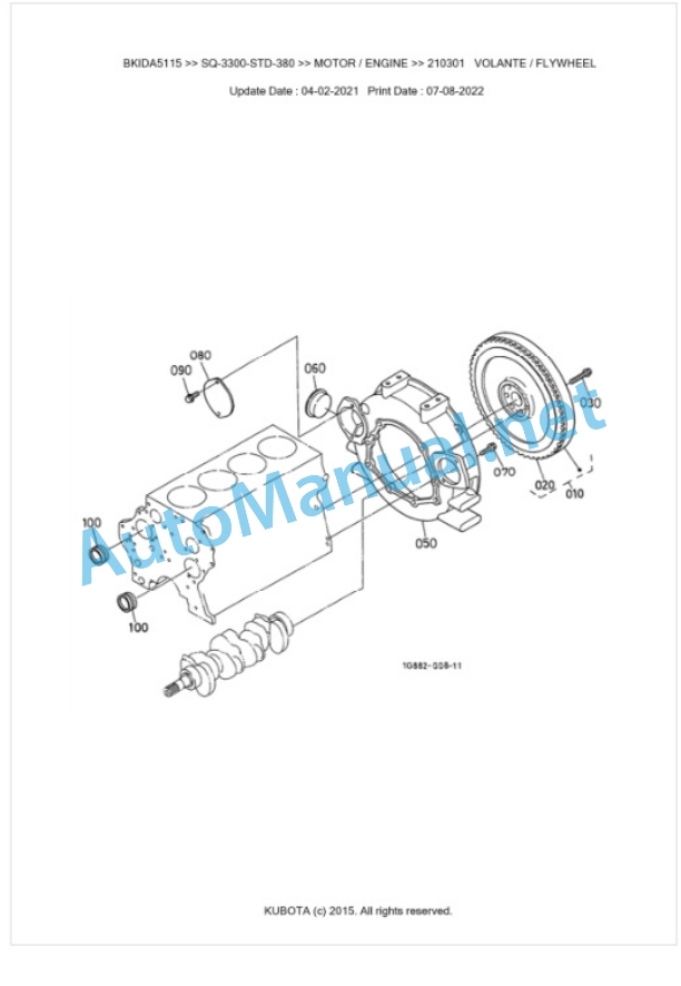 Kubota SQ-3300-STD-380 Parts Manual PDF BKIDA5115 2 Kubota SQ-3300-STD-380 Parts Manual PDF BKIDA5115-2