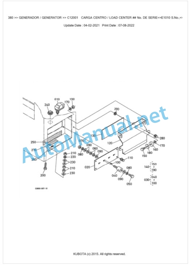 Kubota SQ-3300-STD-380 Parts Manual PDF BKIDA5115 5 Kubota SQ-3300-STD-380 Parts Manual PDF BKIDA5115-5