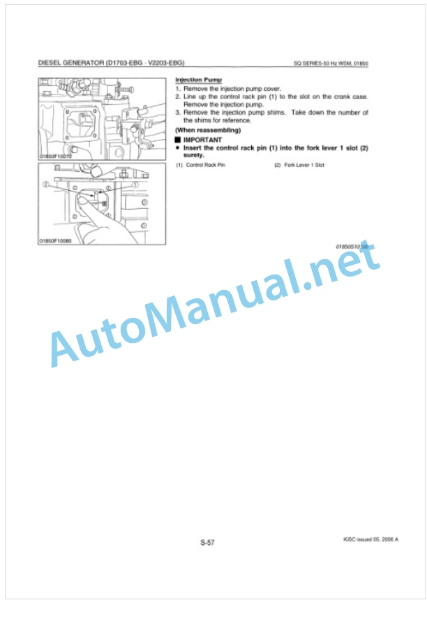 Kubota SQ 50 Hertz Series Diesel Generator Workshop Manual PDF-4