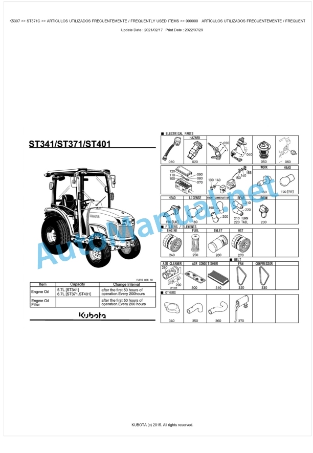 Kubota ST341, ST371, ST401 Parts Manual PDF BKIDK5307 1 Kubota ST341, ST371, ST401 Parts Manual PDF BKIDK5307
