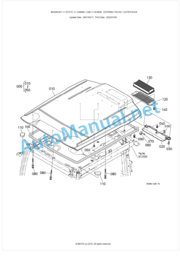 Kubota ST341, ST371, ST401 Parts Manual PDF BKIDK5307 5 Kubota ST341, ST371, ST401 Parts Manual PDF BKIDK5307-5