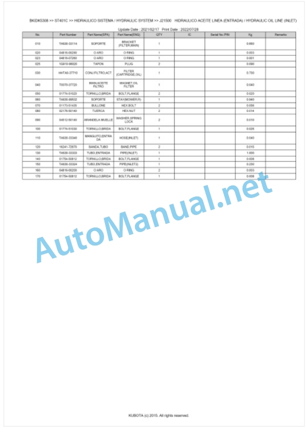 Kubota ST341, ST371, ST401 Parts Manual PDF BKIDK5308 4 Kubota ST341, ST371, ST401 Parts Manual PDF BKIDK5308-4