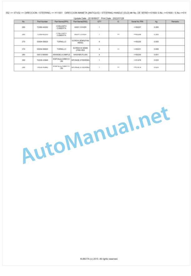 Kubota STV32, STV36, STV40 Parts Manual PDF BKIDK0552 4 Kubota STV32, STV36, STV40 Parts Manual PDF BKIDK0552-4