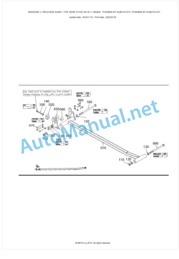 Kubota STV32, STV36, STV40 PDF Series Relevage Avant Parts Manual PDF BKIDE5295 2 Kubota STV32, STV36, STV40 PDF Series Relevage Avant Parts Manual PDF BKIDE5295-2