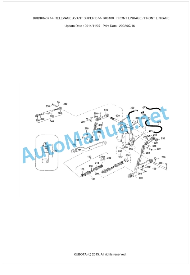 Kubota Super B Relevage Avant Parts Manual PDF BKIDK0407 1 Kubota Super B Relevage Avant Parts Manual PDF BKIDK0407