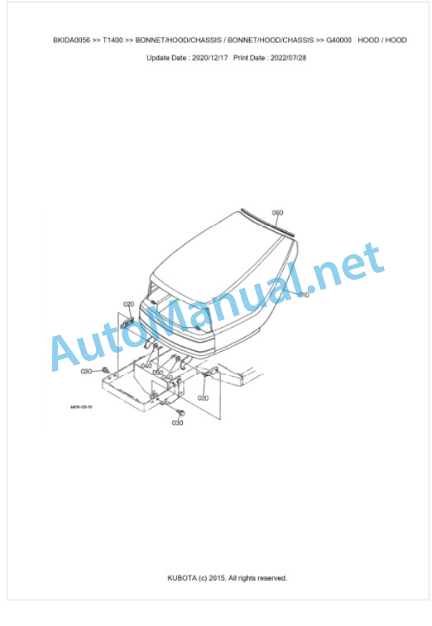 Kubota T1400 Parts Manual PDF BKIDA0056 5 Kubota T1400 Parts Manual PDF BKIDA0056-5