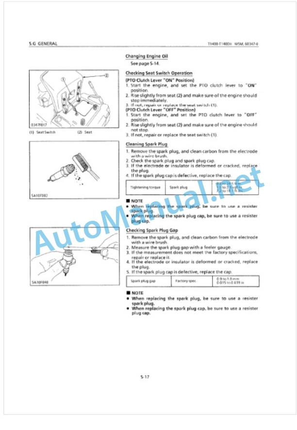 Kubota T1400, T1400H Workshop Manual PDF 3 Kubota T1400, T1400H Workshop Manual PDF-3