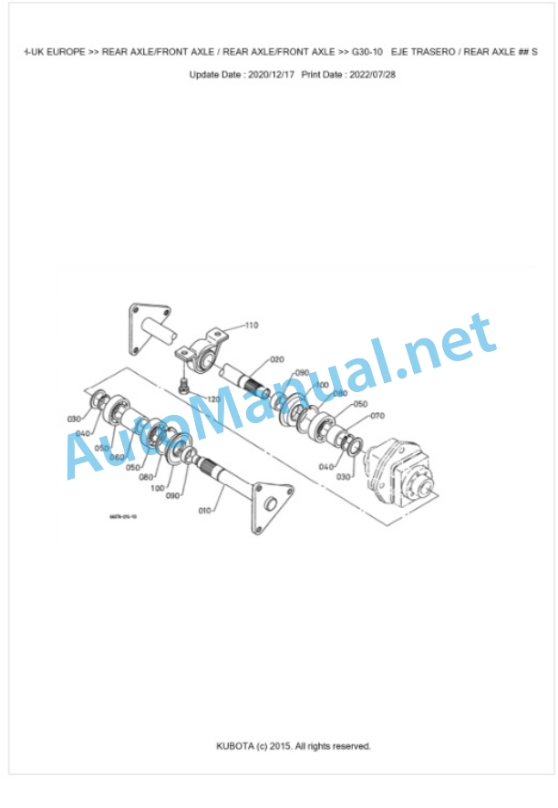 Kubota T1400H-UK EUROPE Parts Manual PDF BKIDA0057 4 Kubota T1400H-UK EUROPE Parts Manual PDF BKIDA0057-4