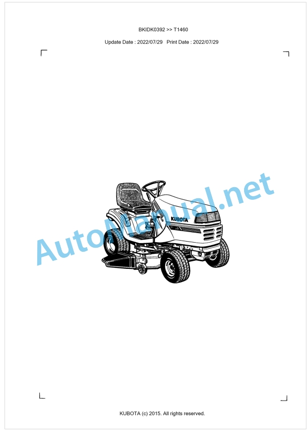 Kubota T1460 Parts Manual PDF BKIDK0392 1 Kubota T1460 Parts Manual PDF BKIDK0392