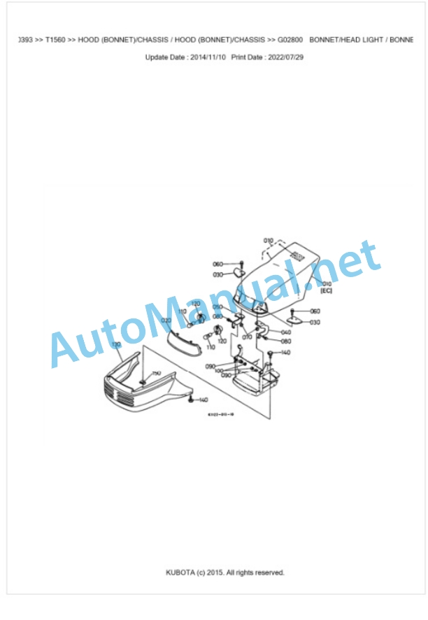 Kubota T1560 Parts Manual PDF BKIDK0393 5 Kubota T1560 Parts Manual PDF BKIDK0393-5