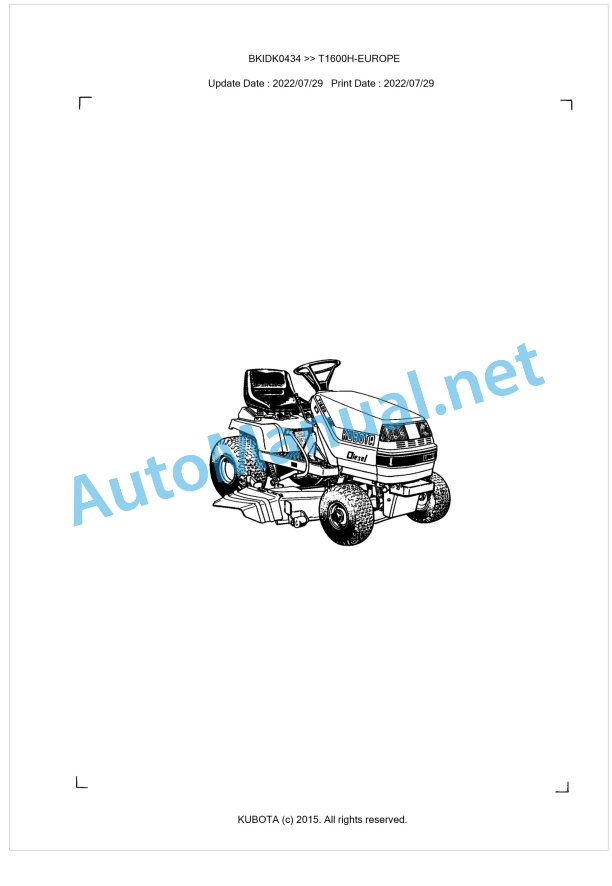 Kubota T1600H-EUROPE Parts Manual PDF BKIDK0434 1 Kubota T1600H-EUROPE Parts Manual PDF BKIDK0434