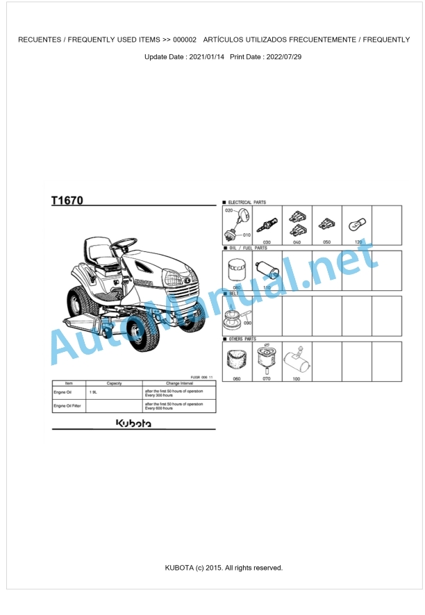 Kubota T1670 Parts Manual PDF BKIDA0307 1 Kubota T1670 Parts Manual PDF BKIDA0307