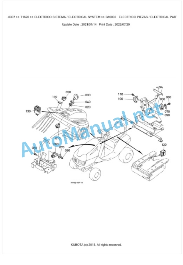 Kubota T1670 Parts Manual PDF BKIDA0307 3 Kubota T1670 Parts Manual PDF BKIDA0307-3