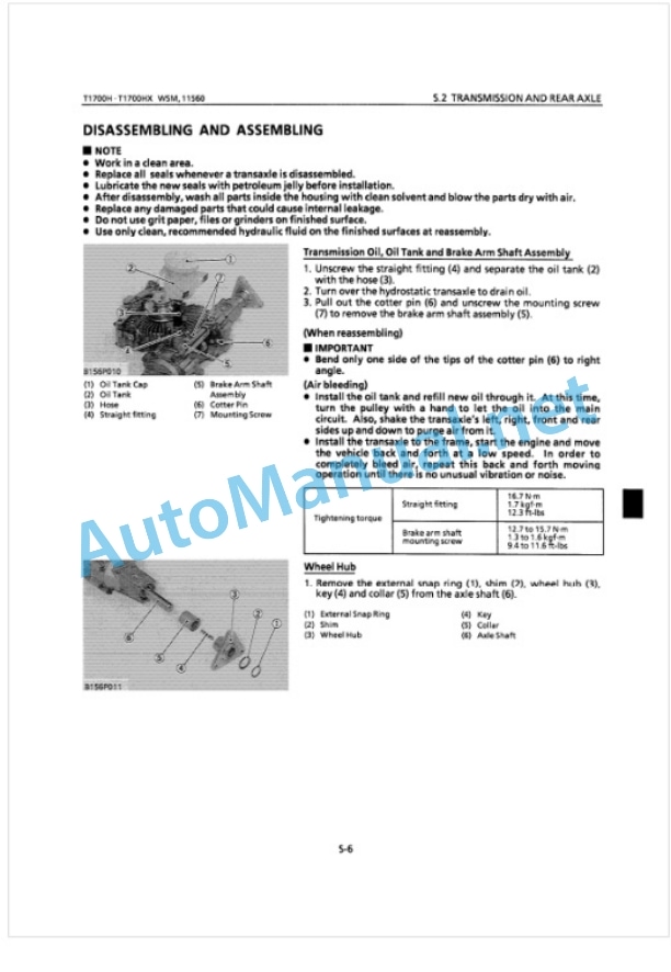 Kubota T1700H, T1700HX Workshop Manual PDF 5 Kubota T1700H, T1700HX Workshop Manual PDF-5
