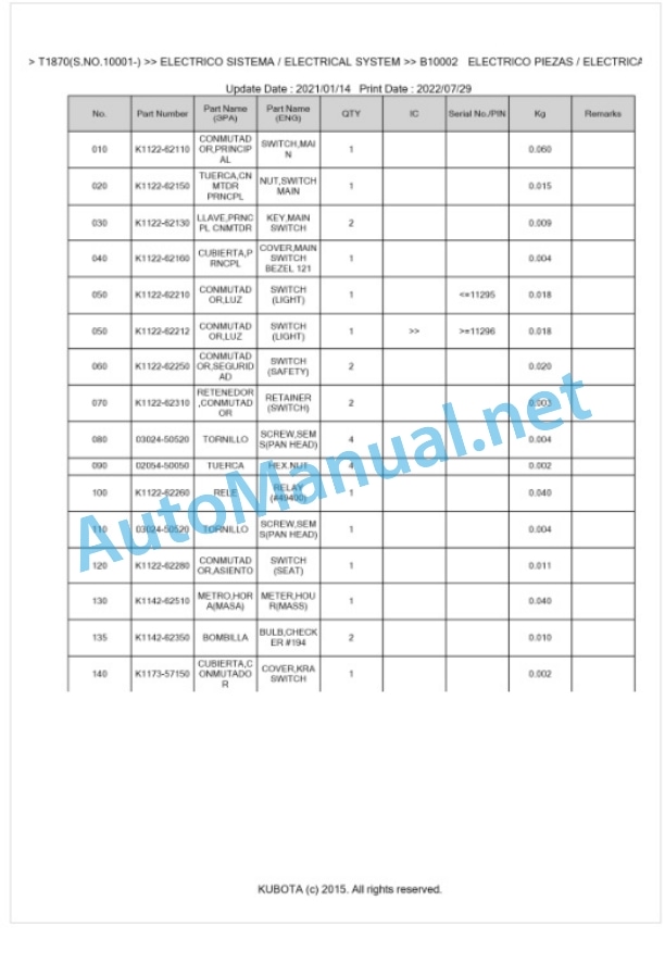 Kubota T1870 Parts Manual PDF BKIDA0308 3 Kubota T1870 Parts Manual PDF BKIDA0308-3