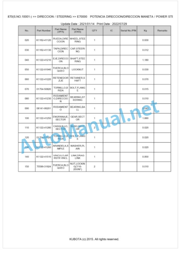 Kubota T1870 Parts Manual PDF BKIDA0308 5 Kubota T1870 Parts Manual PDF BKIDA0308-5