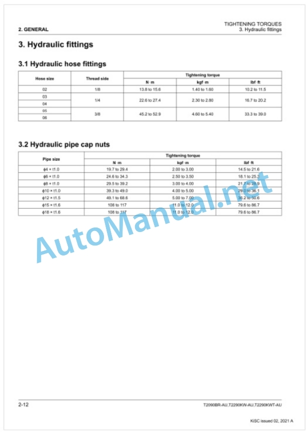 Kubota T2090BR-AU, T2290KW-AU, T2290KWT-AU Workshop Manual PDF 2 Kubota T2090BR-AU, T2290KW-AU, T2290KWT-AU Workshop Manual PDF-2