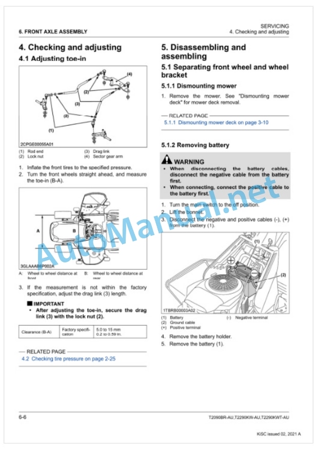 Kubota T2090BR-AU, T2290KW-AU, T2290KWT-AU Workshop Manual PDF 4 Kubota T2090BR-AU, T2290KW-AU, T2290KWT-AU Workshop Manual PDF-4
