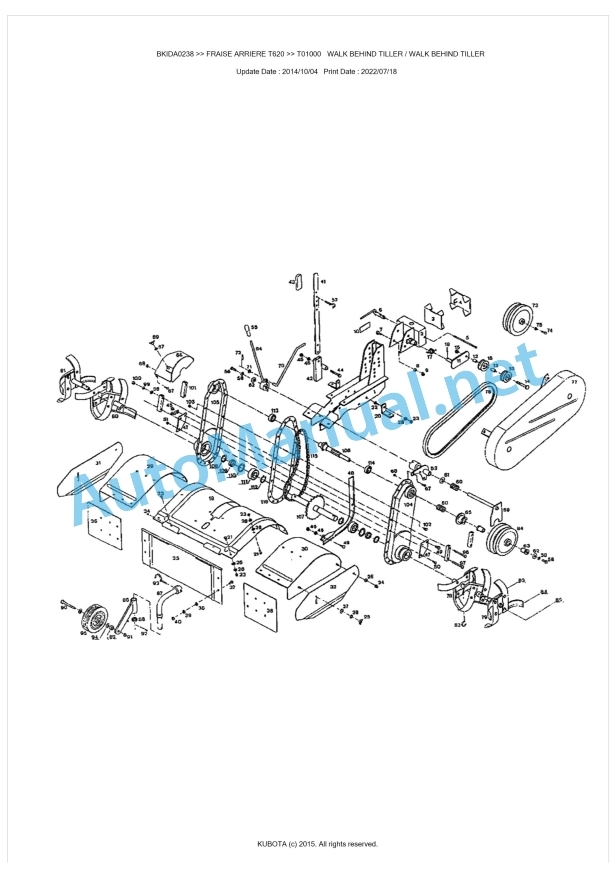 Kubota T620 Fraise Arriere Parts Manual PDF BKIDA0238 1 Kubota T620 Fraise Arriere Parts Manual PDF BKIDA0238