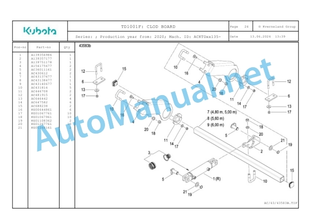 Kubota TD1001F Parts Manual PDF 2 Kubota TD1001F Parts Manual PDF-2